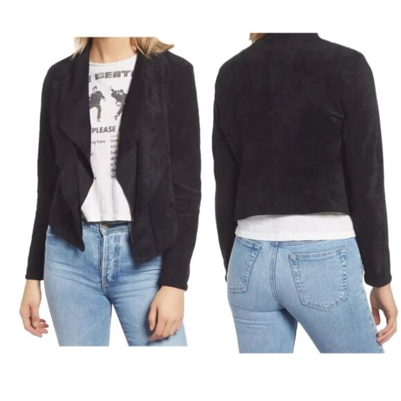 BLANK NYC JACKET COCO FAUX BLACK SUEDE SZ M OPEN FRONT ROCK GRUNGE GOTHCORE - Picture 3 of 16